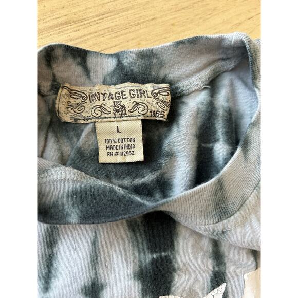 VTG Y2K Tie Dyed Women’s T-Shirt Black Heart Love Key West Florida Boho Casual L - Picture 6 of 8